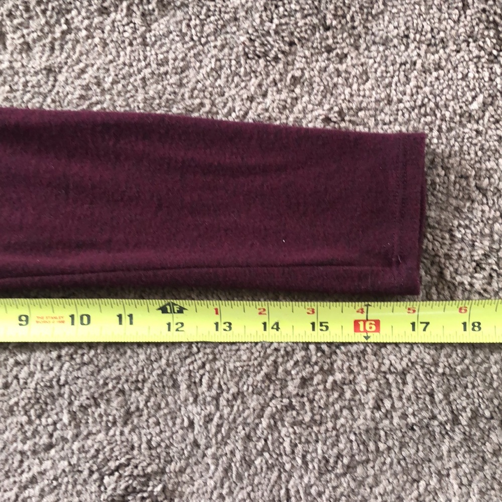 Burgundy light weight ribbed cowl neck sweater. - Picture 10 of 12